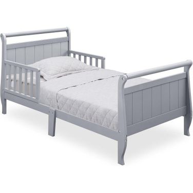 Delta Children Wood Sleigh Toddler Bed With Greenguard Gold Certified In Grey