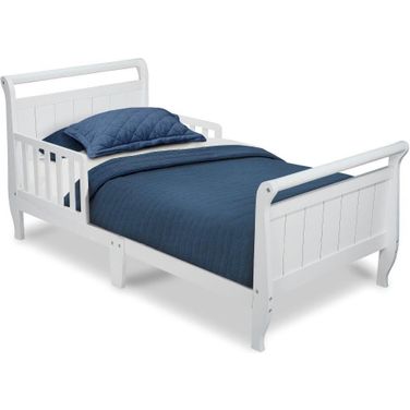 Delta Children Wood Sleigh Toddler Bed With Greenguard Gold Certified In White
