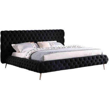 Demeter Fabric Platform California King Bed In Black