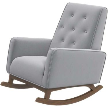 Demetrius Grey Microfiber Rocking Chair