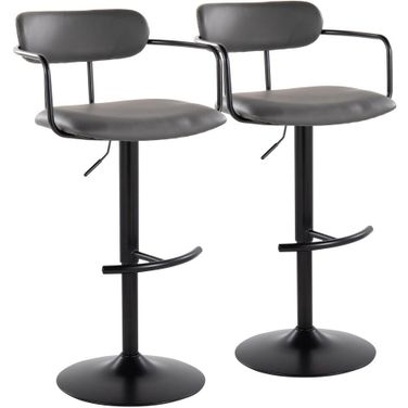 Demi Adjustable Barstool Set of 2 In Grey