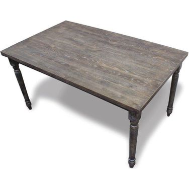 Demi Birch Wood Dining Table In Smoked Gray