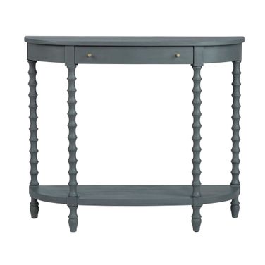 Demilune Console Table with One Drawer In Gray