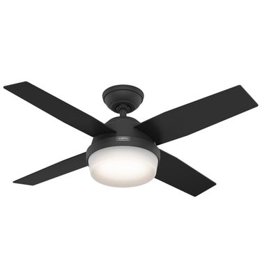 Dempsey 44 Inch Ceiling Fan with LED Light Kit and Handheld Remote In Matte Black