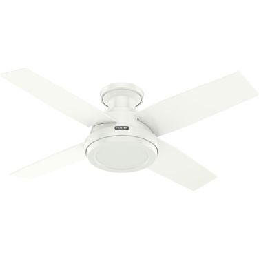 Dempsey 44 Inch Low Profile Ceiling Fan and Handheld Remote In Fresh White