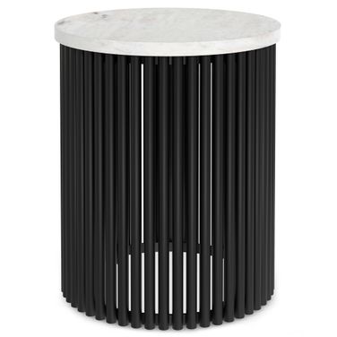 Demy Accent Table In Black and White Marble