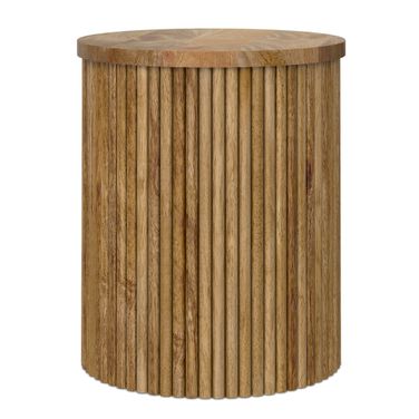 Demy Solid Mango Wood Accent Table In Natural