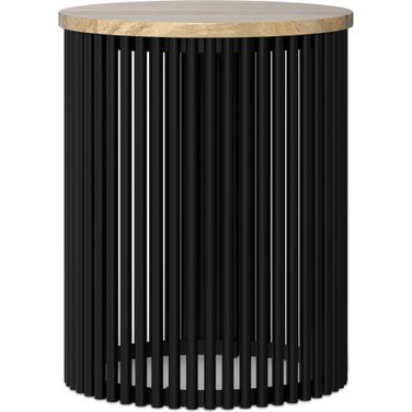 Demy Tall Side Table In Natural and Black