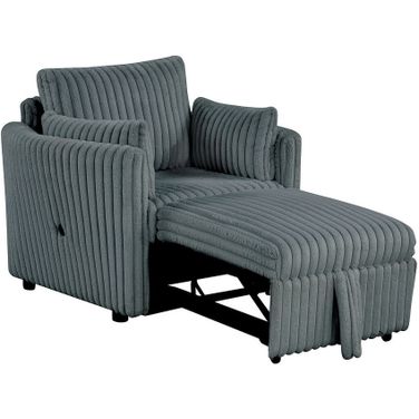 Denholme Chair with Pull Out In Dark Gray
