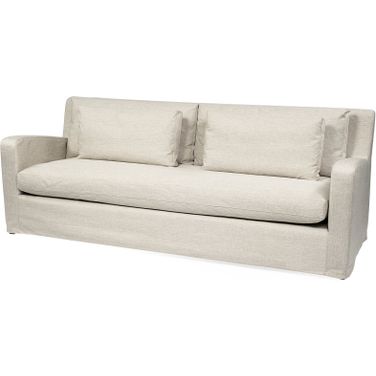 Denly II Slipcover Three Seater Sofa In Beige