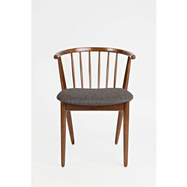 Denmark Upholstered Curved Back Side Chair Set of 2 In Brown and Grey