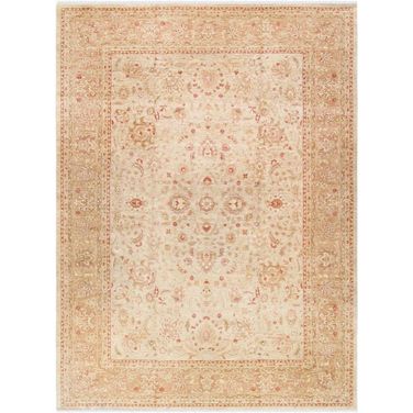 Denver Hand-Knotted Lamb's Wool Area Rug-13' 1" x 18' 5" In Light Blue and Gold