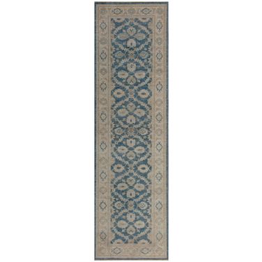 Denver Hand-Knotted Lamb's Wool Area Rug- 2' 8" x 9' 3" In Grey and Ivory