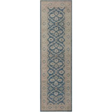 Denver Hand-Knotted Lamb's Wool Area Rug- 2' 8" x 9' 3" In Grey and Ivory