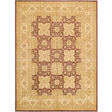 Denver Hand-Knotted Lamb's Wool Area Rug- 9' 1" x 12' 5" In Plum and Beige