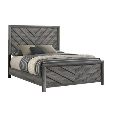 Denver King Panel Bed In Gray