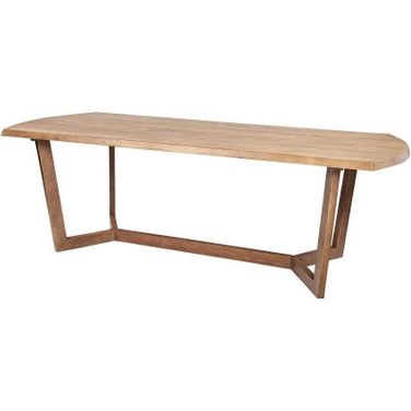 Denver Rectangular Brown Solid Wood Top And Base Dining Table