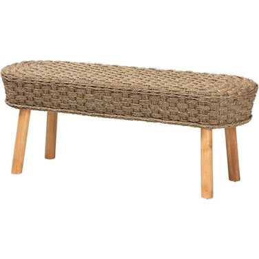 Denver Wood Accent Bench In Natural Brown