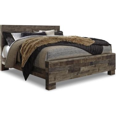 Derekson Gray King Panel Bed