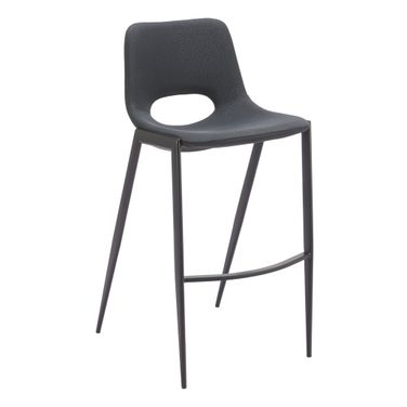 Desi Armless Barstool Set of 2 In Black