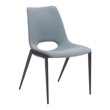 Desi Armless Dining Chair Set of 2 In Azure Gray