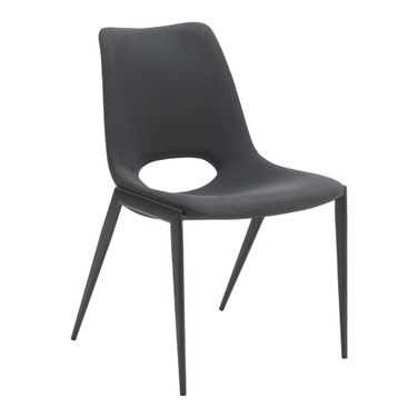 Desi Armless Dining Chair Set of 2 In Black