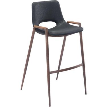 Desi Barstool Set of 2 In Black and Walnut