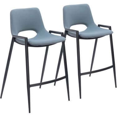 Desi Counter Stool Set of 2 In Azure Gray