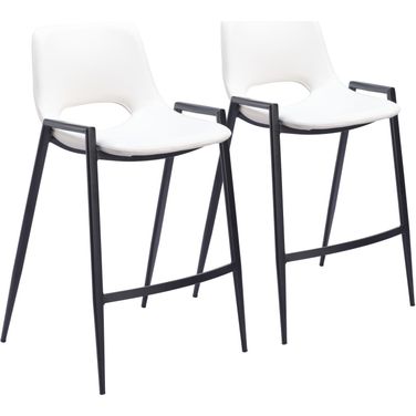 Desi Counter Stool Set of 2 In White