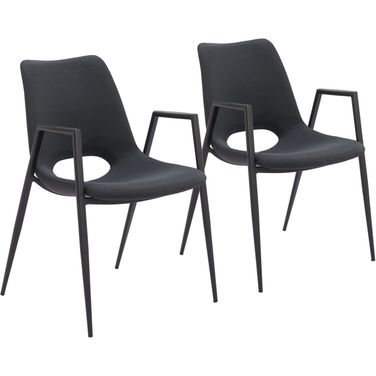 Desi Dining Chair Set of 2 In Black