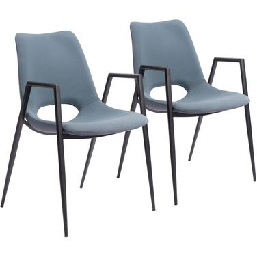 Desi Dining Chair Set of 2 In Azure Gray