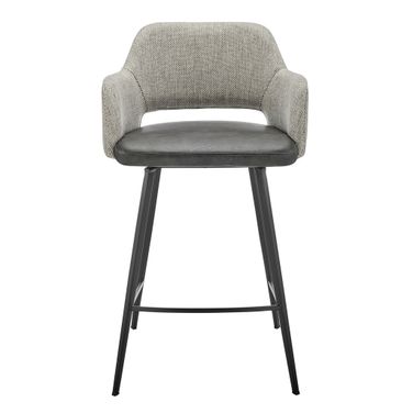 Desi Swivel Counter Stool In Warm Gray and Charcoal Gray