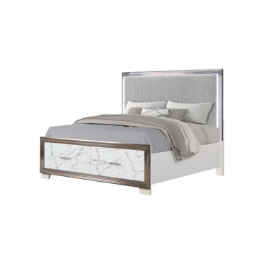 Desire King Panel Bed In White