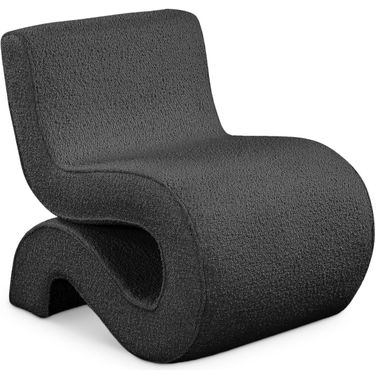 Desiree Boucle Fabric Accent Chair In Black