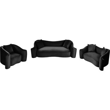 Destin Living Room Set In Black Velvet