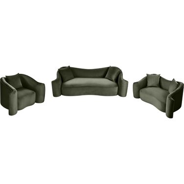 Destin Living Room Set In Green Velvet