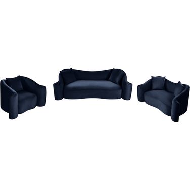 Destin Living Room Set In Navy Velvet