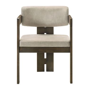 Destin Arm Chair In Walnut and Light Gray