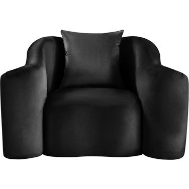 Destin Velvet Chair In Black Velvet