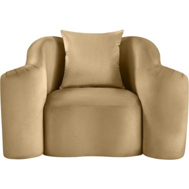 Destin Velvet Chair In Camel