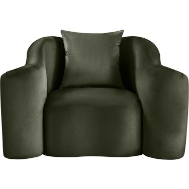 Destin Velvet Chair In Green Velvet