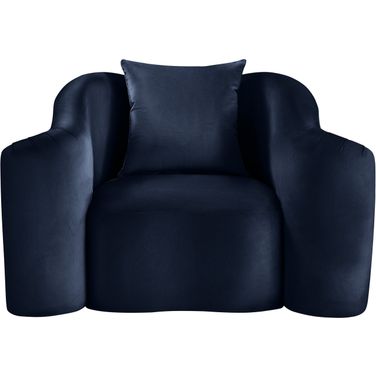 Destin Velvet Chair In Navy Velvet