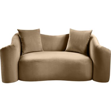 Destin Velvet Loveseat In Beige Velvet