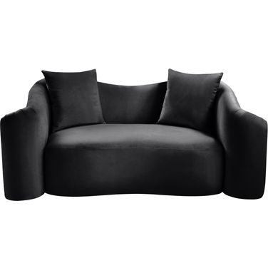 Destin Velvet Loveseat In Black Velvet