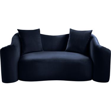Destin Velvet Loveseat In Navy Velvet