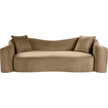 Destin Velvet Sofa In Beige Velvet