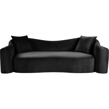 Destin Velvet Sofa In Black Velvet