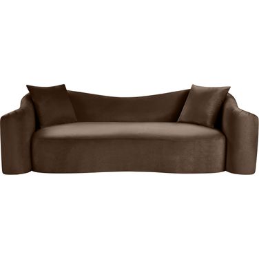 Destin Velvet Sofa In Brown Velvet