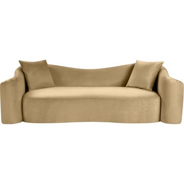 Destin Velvet Sofa In Camel