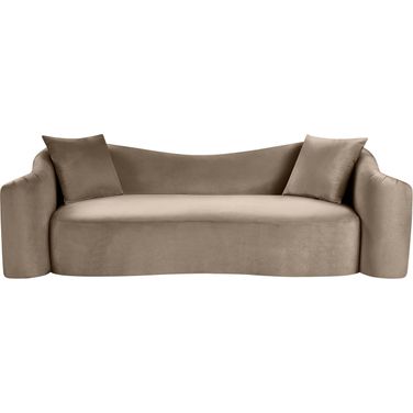Destin Velvet Sofa In Taupe